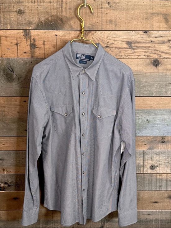 Polo Ralph Lauren Other - Polo Ralph Lauren Vintage
Western Pearl diamond shape Snap striped Shirt | L